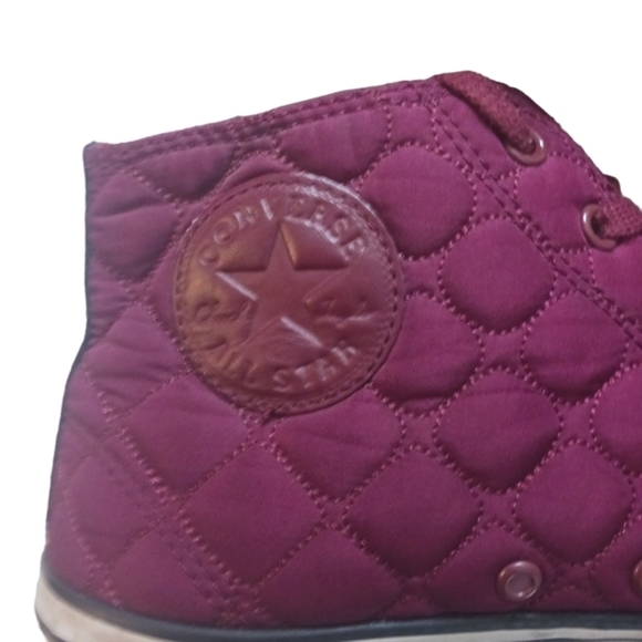 Converse Chuck Taylor Quilted Burgundy High Tops Men's size 8.5 - Picture 7 of 11